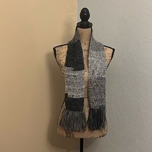 Gray Fringe Scarf